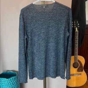 John Varvatos Men's Long Sleeve Crewneck Shirt - Blue Heather